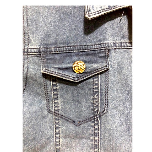 Dark Blue Jean Dress with short sleeves - Picture 4 of 6